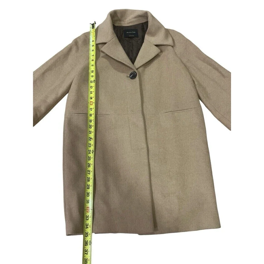 MASSIMO DUTTI Made In Romania  wool blend coat camel Size Medium Wide Arm